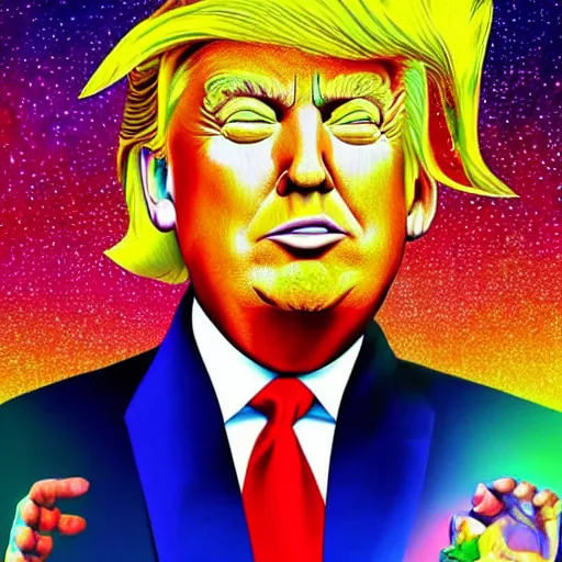 Image similar to “ donald trump painted by lisa frank ”