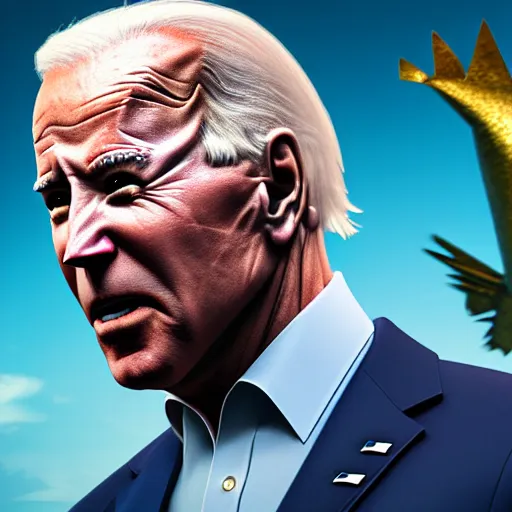 Image similar to portrait of joe biden cosplay as king shark, ultra detailed, 8 k resolution