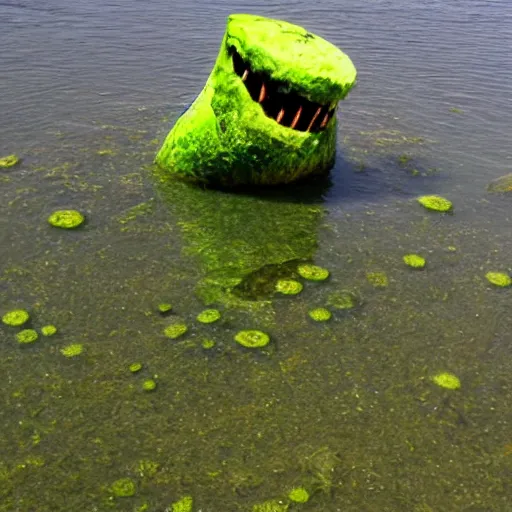 Prompt: scary algae monster