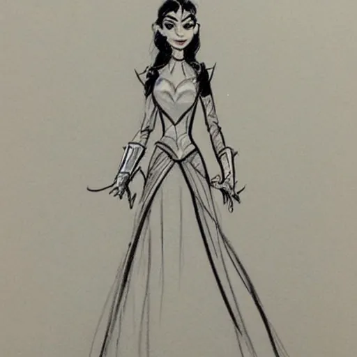 Image similar to milt kahl sketch of victoria justice as princess padme from star wars episode 3