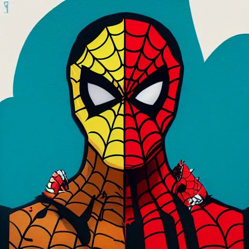 Image similar to Spiderman profile picture by Sachin Teng, asymmetrical, Organic Painting , Matte Painting, geometric shapes, hard edges, graffiti, street art:2 by Sachin Teng:4