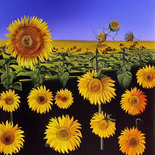 Prompt: dali's painting of sunflowers