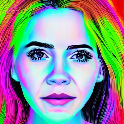 Image similar to a digital portrait of belle delphine, digital art by emma watson, instagram contest winner, computer art, glitch art, dystopian art, glitchy