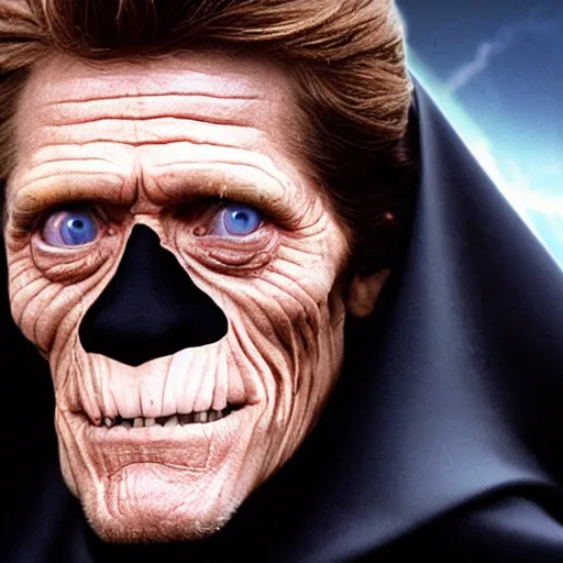 Prompt: Willem Dafoe as a Sith Lord, press photography