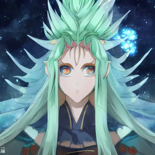 Prompt: Portrait of Tiamat The Primordial Mother, Anime Fantasy Illustration by Tomoyuki Yamasaki, Kyoto Studio, Madhouse, Ufotable, trending on artstation