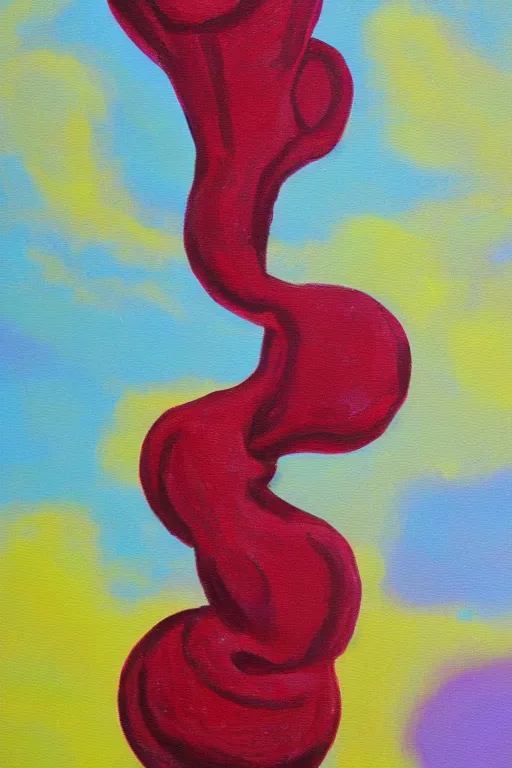 Image similar to plumbus, acrylic on canvas