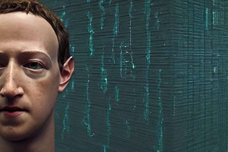 Prompt: creepy mark zuckerberg portrait stuck in the matrix, glitchy, buggy, playstation 1 graphics, low poly 3 d render, creepypasta, volumetric lighting, octane render, scary, award - winning, detailed, weird, close - up, featured on artstation, strange, off - putting, demonic, odd, atmospheric, ambient, spooky