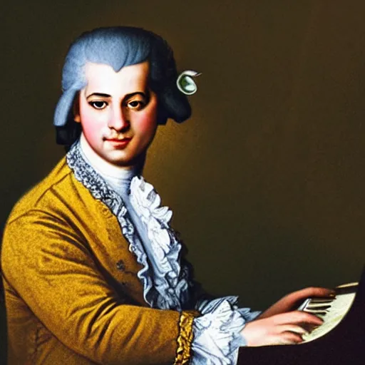 Prompt: charlie puth as wolfgang amadeus mozart portrait