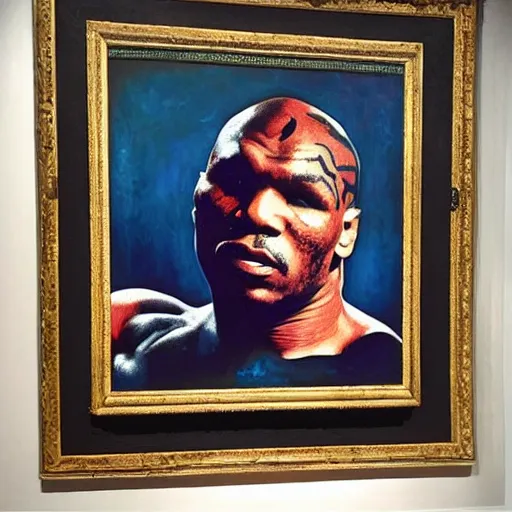 Prompt: the picture of dorian grey by chicago artist ivan albright : : painting of mike tyson