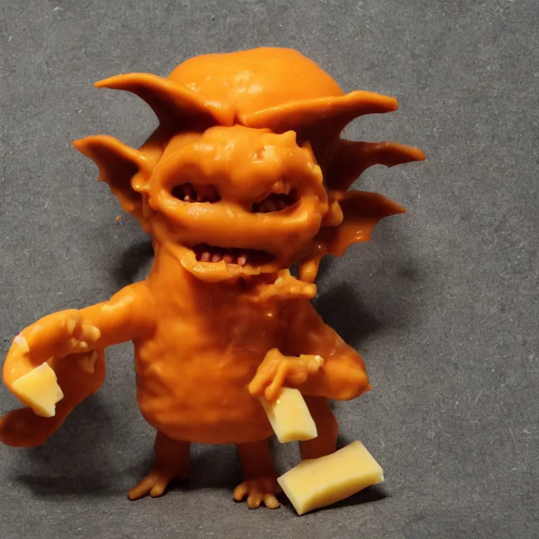 Prompt: a goblin made out of cheddar cheese