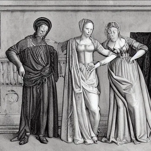 Prompt: distracted boyfriend meme from italian renaissance