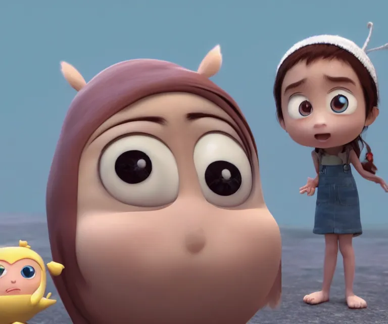 Image similar to cg scene, adorable character saying