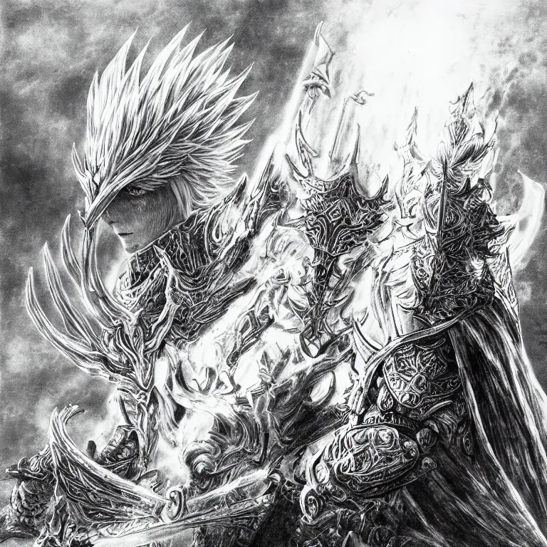 Prompt: The Nameless King, detailed illustration by Yoshitaka Amano