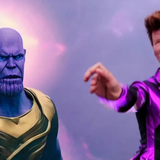 Image similar to thanos dancing rick astley dance