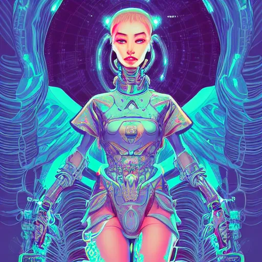 Image similar to ethereal cybernetic princess in the mountains, extremely detailed, sharp focus, wide view, full body shot, smooth, digital illustration, by dan mumford. james jean, by rossdraws, frank franzzeta, sakimichan