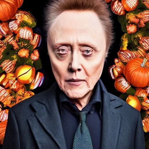 Image similar to christopher walken trick or treating on halloween, ( sony a 7 r iv, symmetric balance, polarizing filter, photolab, lightroom, 4 k, dolby vision, photography awardm, voque, perfect face )