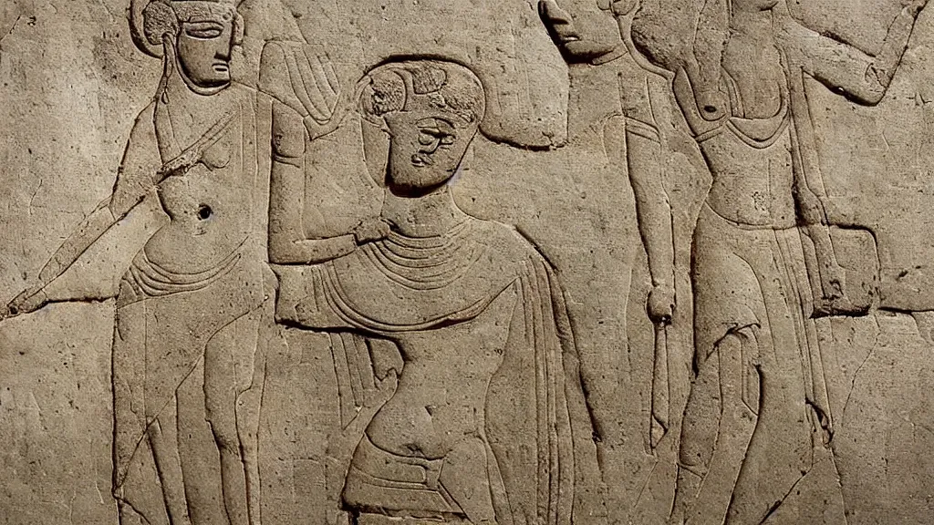 Prompt: ancient depictions of iphone