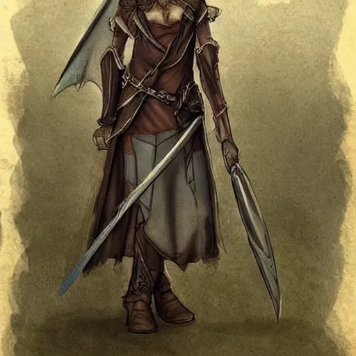Prompt: A beautiful character sketch of an elven ranger in a medieval setting