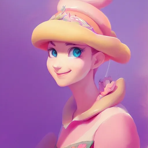 Prompt: painted portrait of princess peach, fantastically pastel colors, octane render, matte painting concept art, official fanart behance hd artstation by jesper elsing, by rhads and makoto shinkai and lois van baarle and ilya kuvshinov and rossdraws