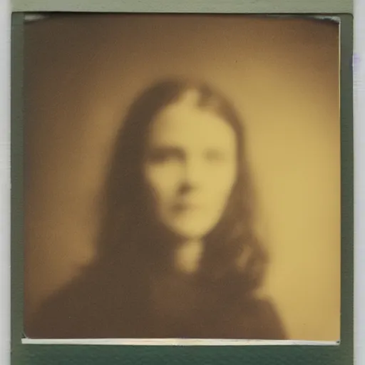 Prompt: an aged polaroid portrait of a beautiful young woman at night, detailed clouds, stars are visible in the sky, heavy film grain, color bleed