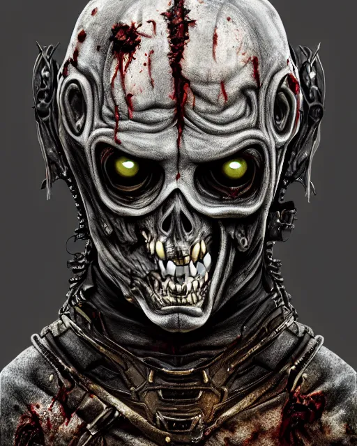 Prompt: portrait of a symmetric detailed zombie in realistic detailed medieval armor, ultra realistic, epic, highly detailed, hd, sharp focus, cinematic lighting, realistic, vivid colors, gritty, dreary, morose, morbid, fleshy, matt painting, digital art, non blurry, sharp, artstation, concept art, smooth, illustration