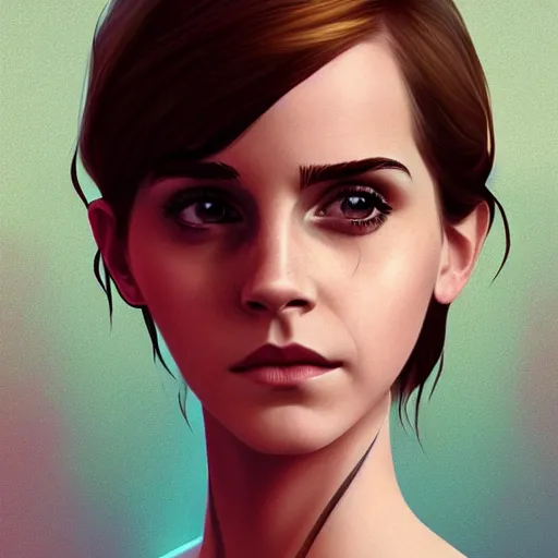 Image similar to emma watson, concept art, animation, elegant, 2d, ultra highly detailed, digital painting, smooth, sharp focus, artstation, art by Ilya Kuvshinov