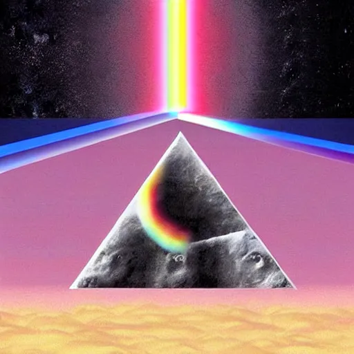 Image similar to pink floyd dark side of the moon, album cover, music 🎶, digital art