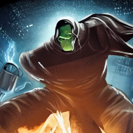 Image similar to concept art for the new fantastic four movie with Jon Hamm as Doctor Doom