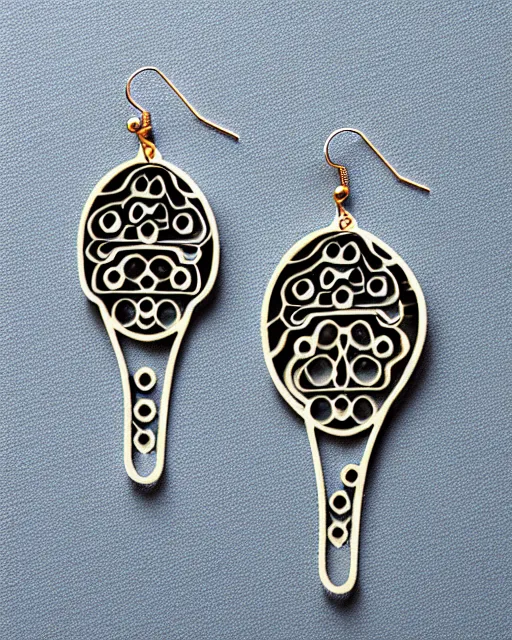 Image similar to beardsley, 2 d lasercut earrings,