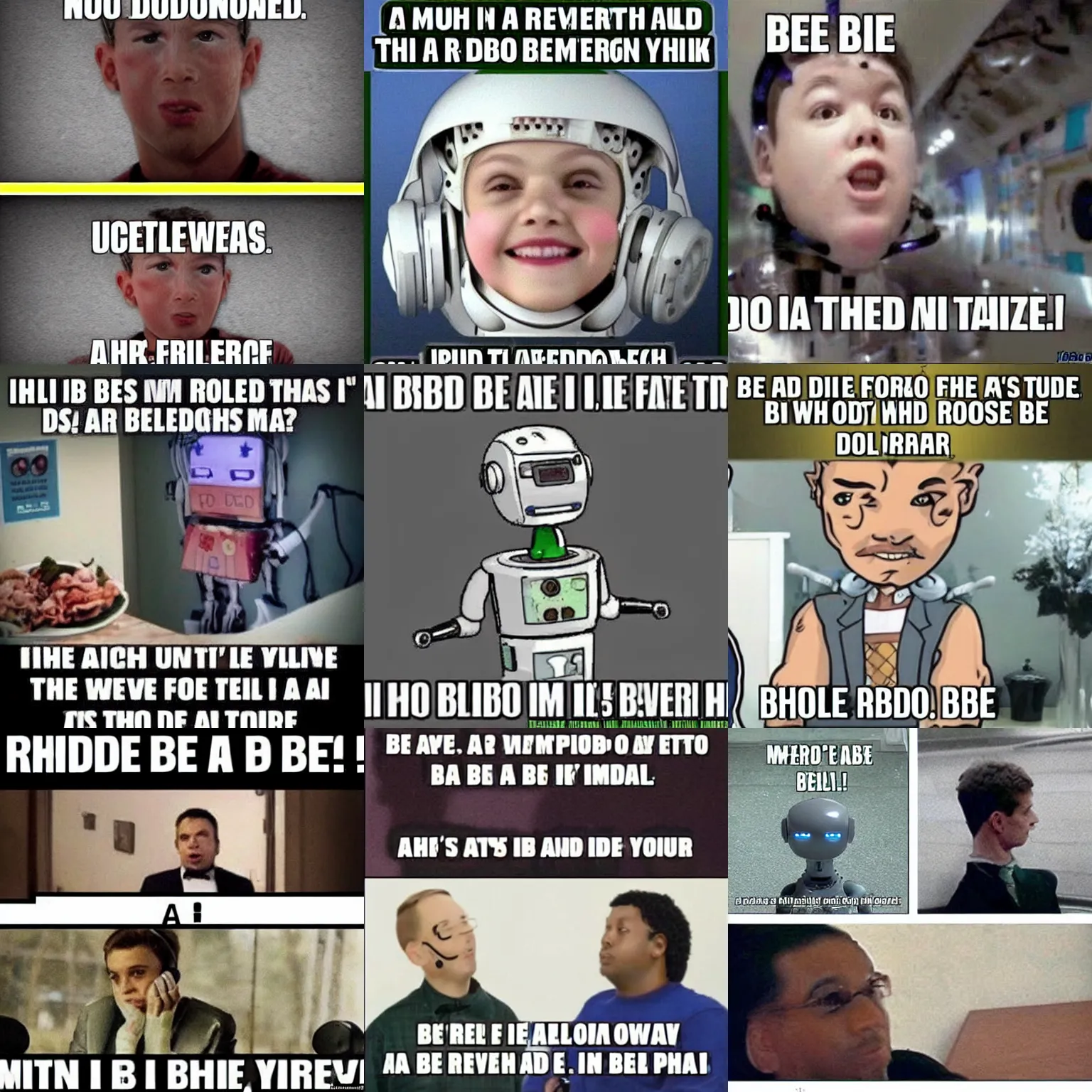 Prompt: a funny meme that says \AI BE LIKE\ and has a picture of a robot.