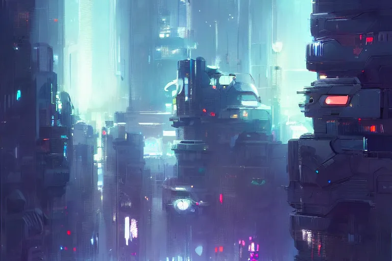 Image similar to a scifi illustration, Night City on Coruscant by ismail inceoglu