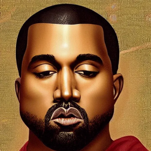 Image similar to A Renaissance portrait painting of Kanye West