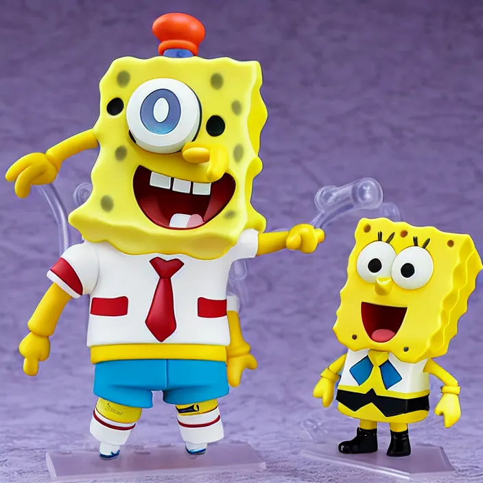 Image similar to spongebob, an anime nendoroid of spongebob, figurine, detailed product photo