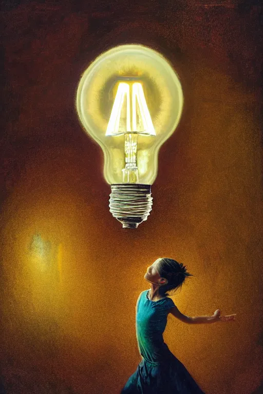 Image similar to painting of a fairy inside an upside down light bulb, kintsugi, modern fine art, fractal, intricate, elegant, highly detailed, digital photography, subsurface scattering, by wes anderson and basquiat and greg rutkowski,