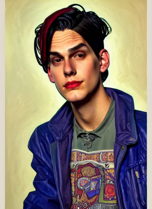 Image similar to oil portrait of jughead jones, intricate, elegant, highly detailed, lighting, painting, artstation, smooth, illustration, art by greg rutowski and alphonse mucha