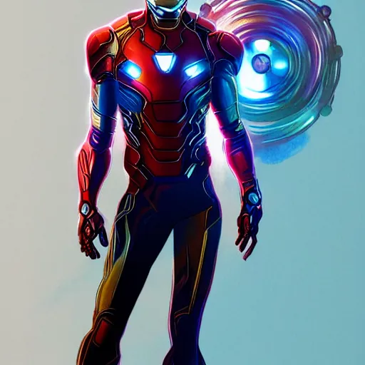 Image similar to robert sheehan as tony stark from the avengers infinity war, marvel concept art, hyperrealistic, detailed, accurate illustration, dramatic lighting, action pose