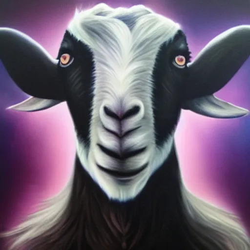Image similar to goat, airbrush