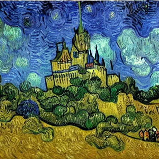 Prompt: A castle by Vincent van Gogh