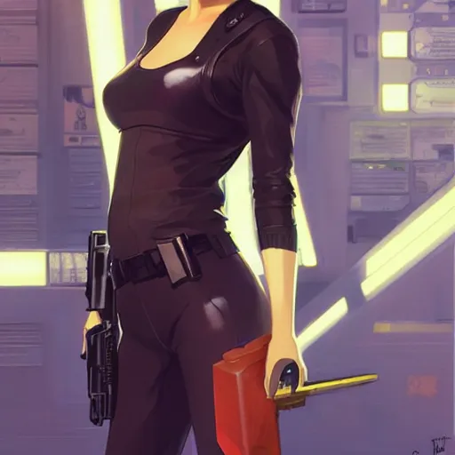 Image similar to olivia wilde holding a blaster, very very anime!!!, fine - face, realistic shaded perfect face, fine details. anime. realistic shaded lighting poster by ilya kuvshinov katsuhiro otomo ghost - in - the - shell, magali villeneuve, artgerm, jeremy lipkin and michael garmash and rob rey