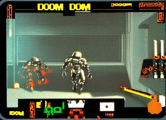 Prompt: screenshot of doom on atari 2 6 0 0