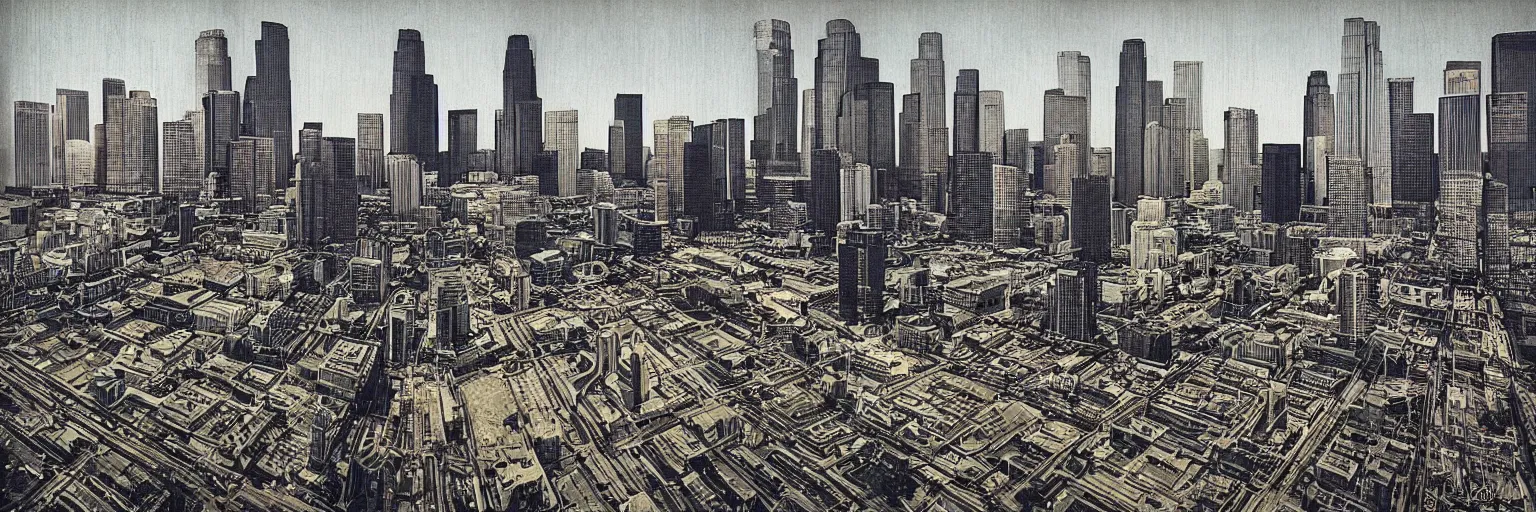 Prompt: “ landscape of downtown la by h. r. giger ”