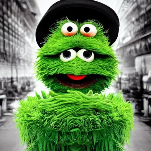 Prompt: stunning award winning hyperrealistic hdr 8 k highly detailed portrait photo of oscar the grouch as a real human