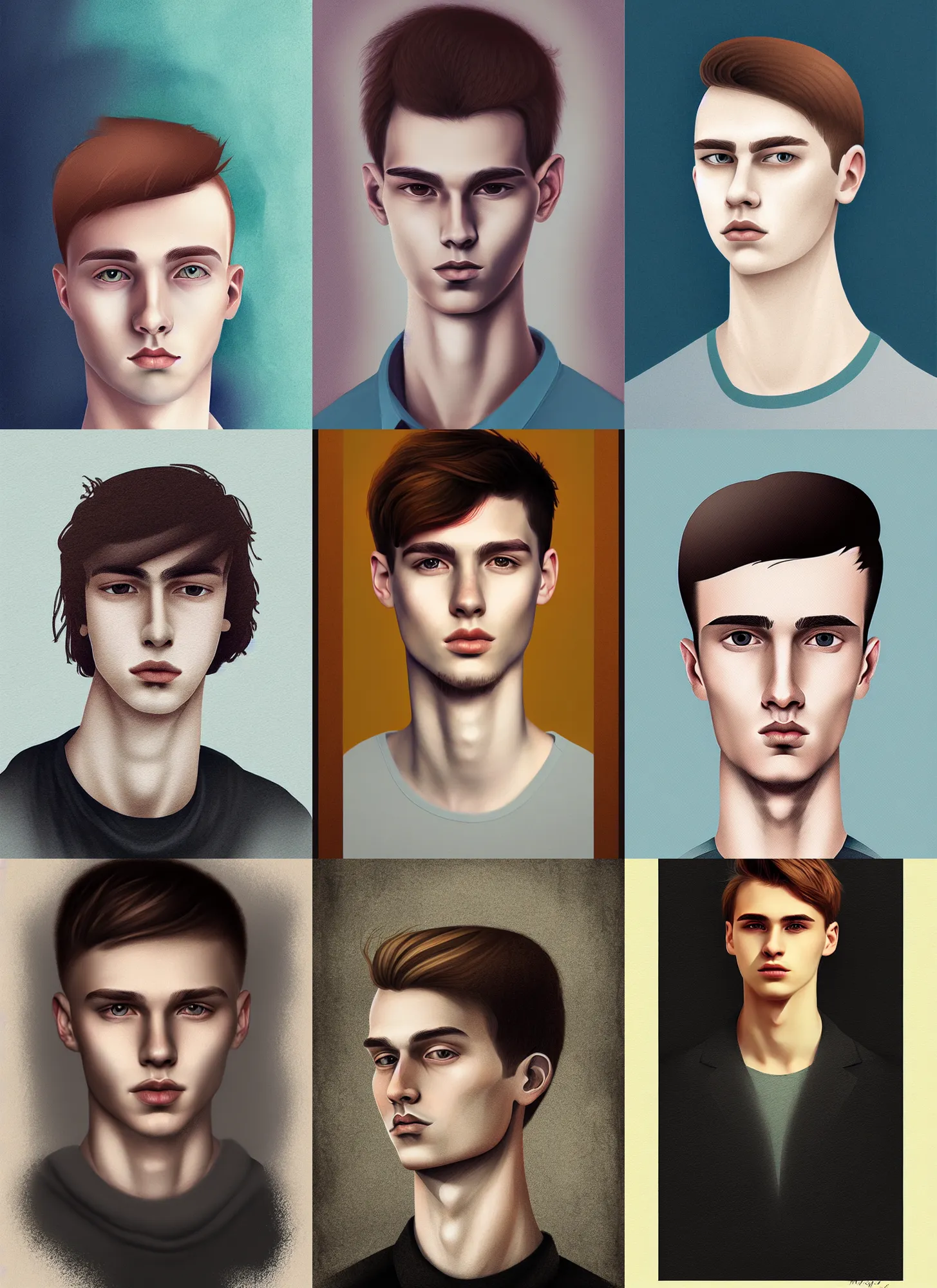 Prompt: portrait of a young man, illustrated by marta dahlig