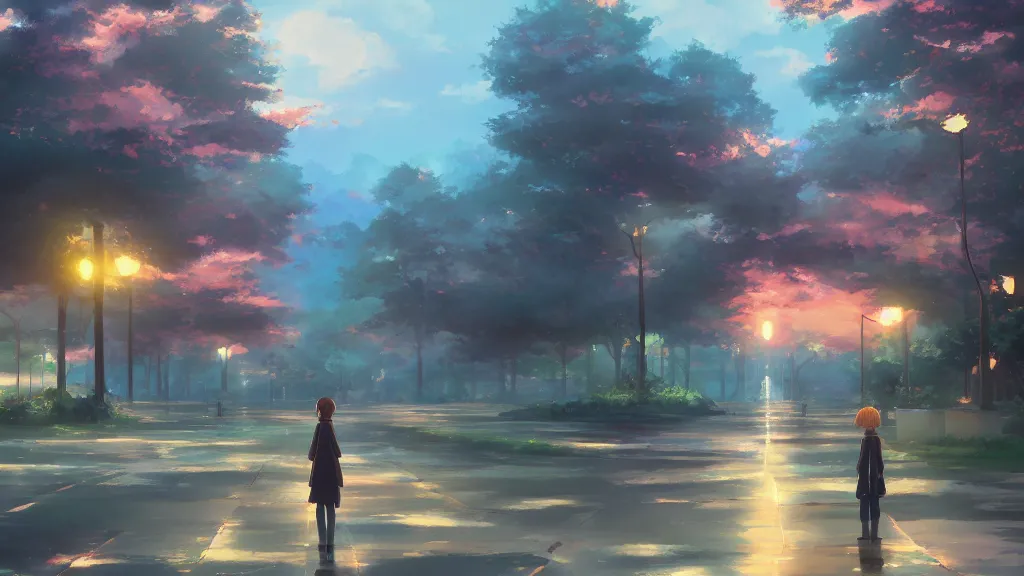 Prompt: a painting in the style of makoto shinkai.