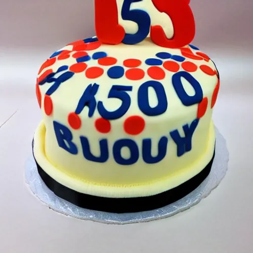 Image similar to cake with 5 0 k written on it, 8 k