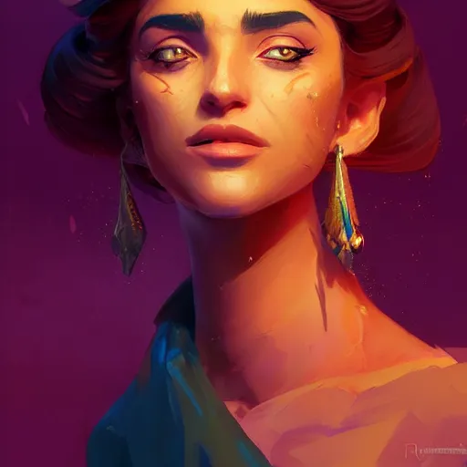 Image similar to portrait of a beautiful woman, maya ali mage, gloomhaven, dynamic lighting, gaudy colors, octane render aesthetic, matte painting concept art, official fanart behance hd artstation by jesper ejsing, by rhads and makoto shinkai and lois van baarle and ilya kuvshinov and rossdraws