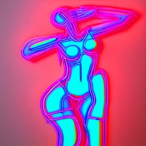 Prompt: 3 d neon art of a women's body, hyper detailed, 3 d render, award winning