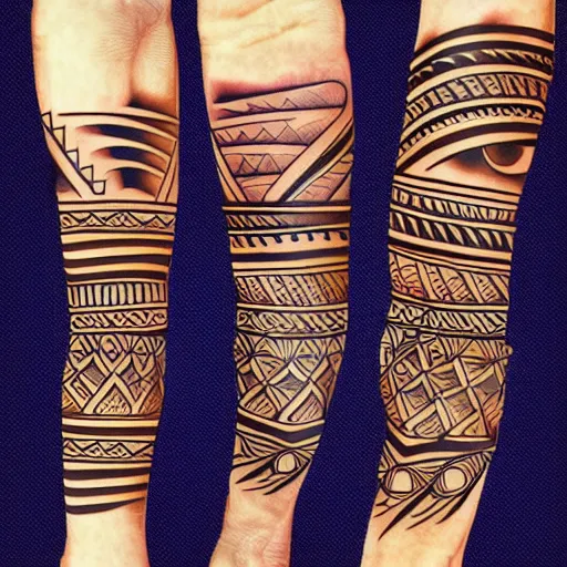Prompt: set tribal style tattoo design arm band vector image