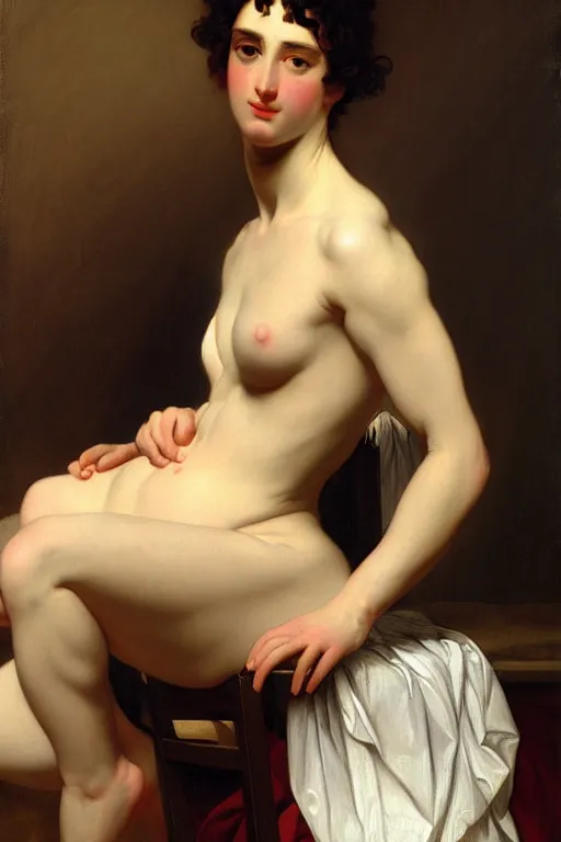 Image similar to gentelman, painting by jacques - louis david, andrea appiani, jean auguste dominique ingres, theodore gericault. rossetti bouguereau, detailed art, artstation