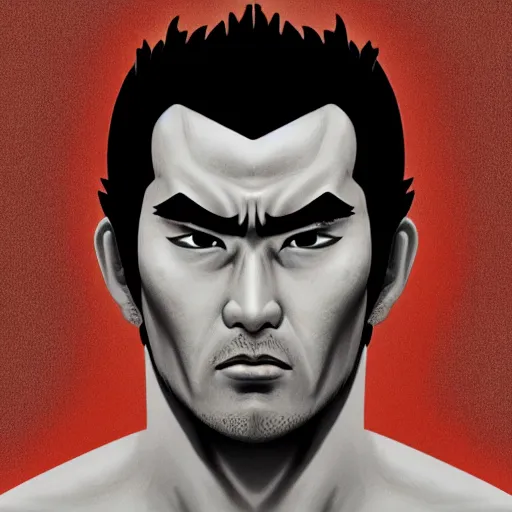 A portrait of kazuya mishima, face in focus, highly, Stable Diffusion